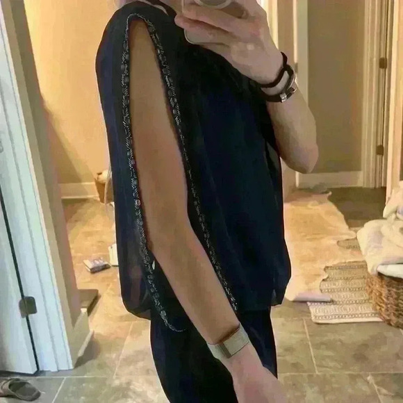 Cache navy blue cocktail dress - Picture 8 of 10